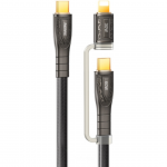 REMAX RC-C165 Prime 1,2 m 60 W Tipo-C a Tipo-C + Cable de carga rápida trenzado de 8 pines